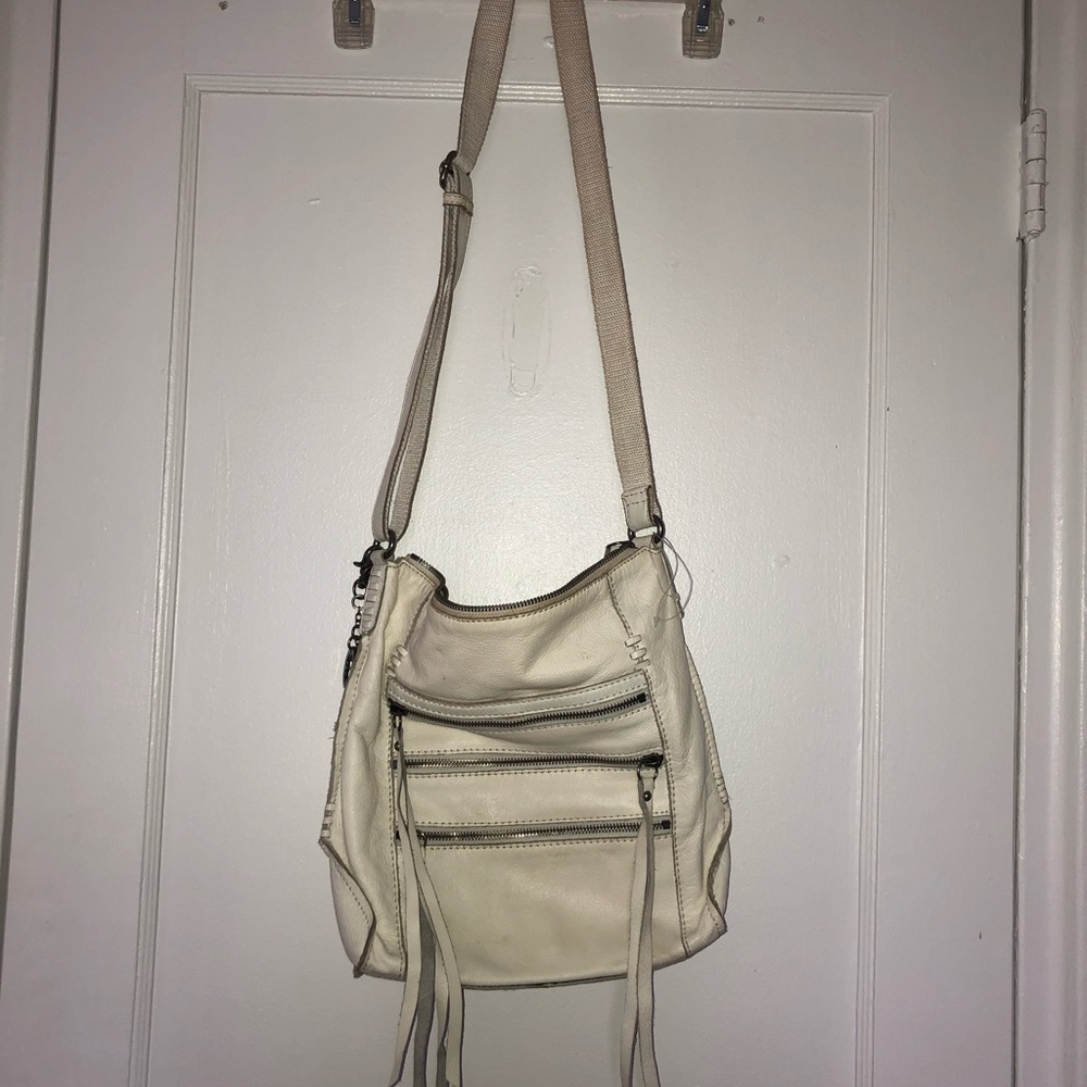 Lucky Brand White Leather Fringe bag
